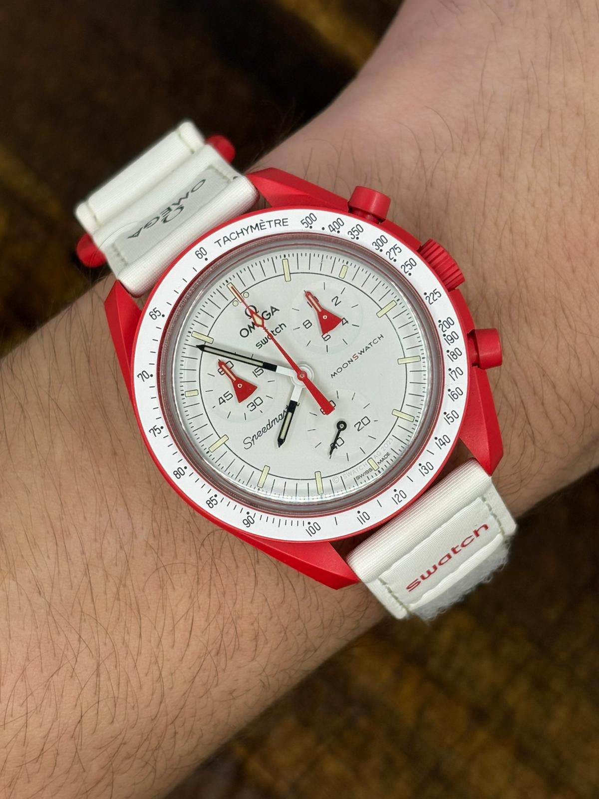 OMEGA x SWATCH MoonSwatch “Mission to Mars” – Red Bioceramic, White Dial