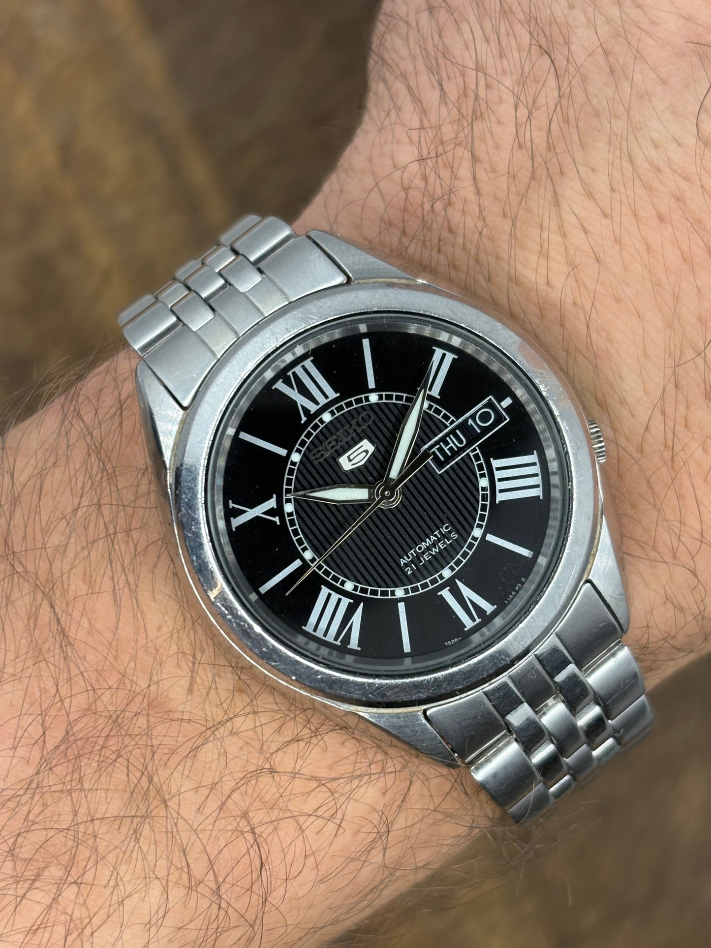 Seiko 5 Automatic – Black Roman Dial – Vintage