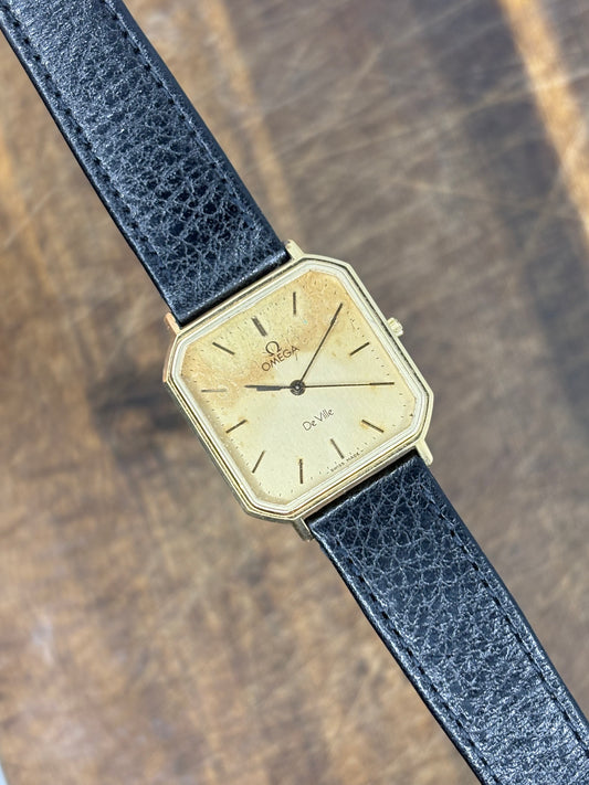 Omega De Ville Vintage Gold Tone Quartz Dress Watch Swiss Made Men’s Classic