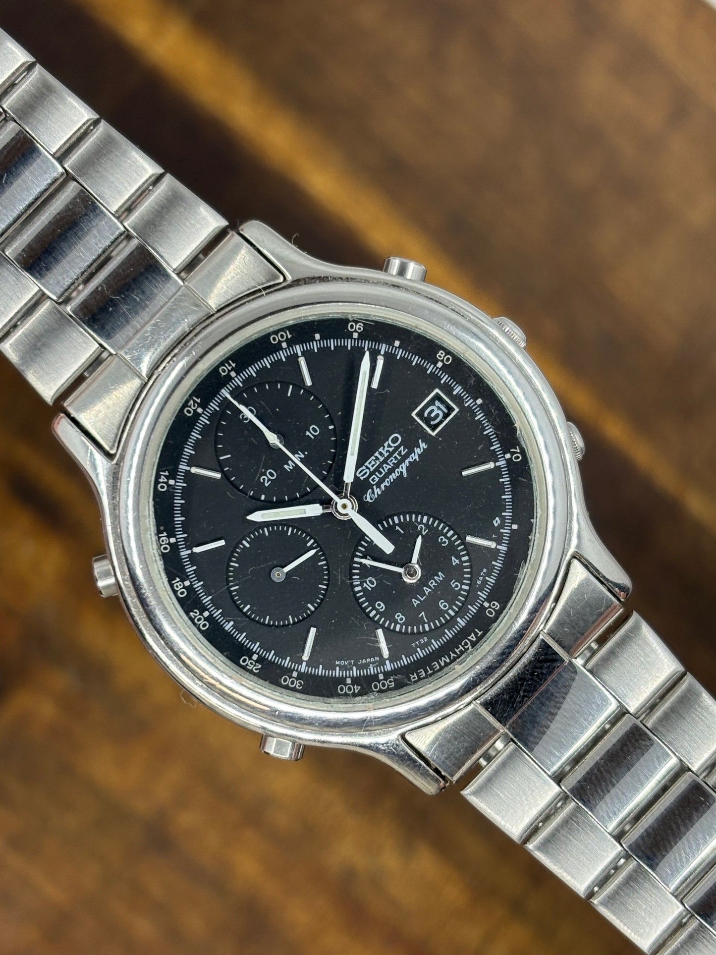 Seiko Quartz Chronograph Alarm – Black Dial