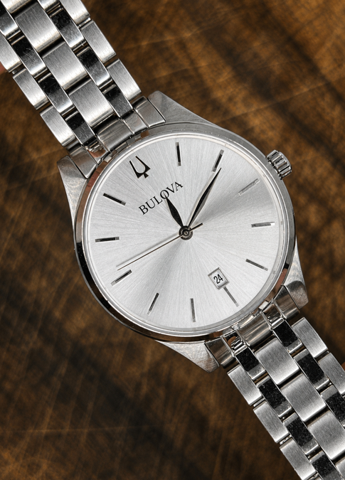 Bulova Quartz Stainless Steel Date Watch
