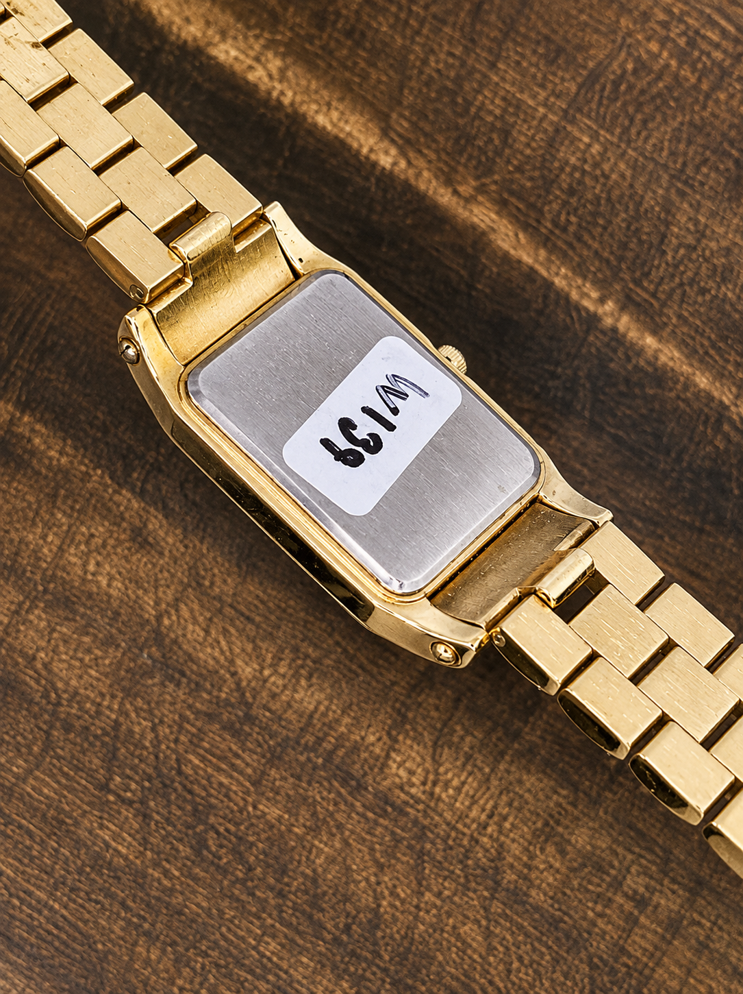 Vintage Gold Tone Playing Cards Quartz Watch | Rectangular Dress Watch | Bracelet Strap
