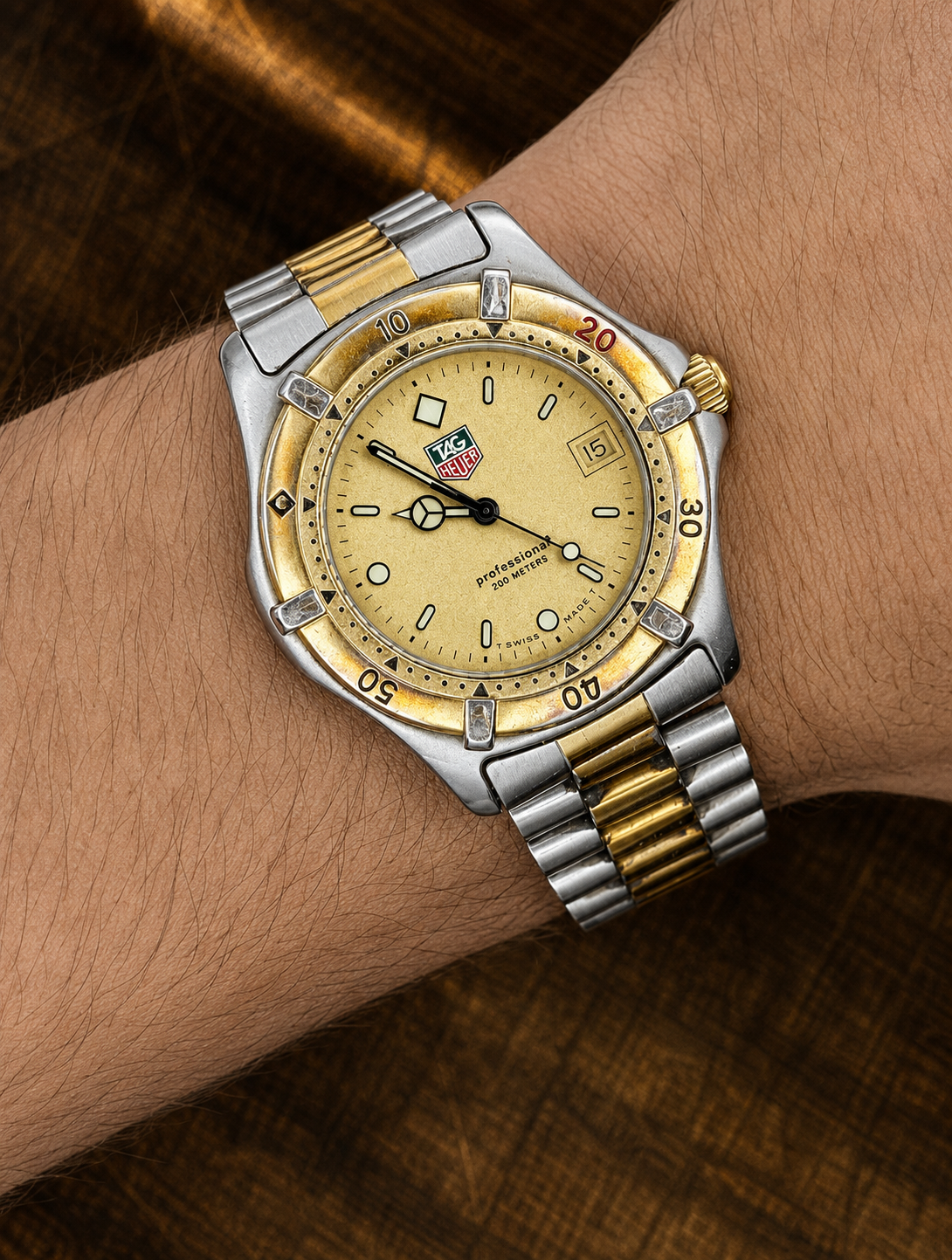 Vintage TAG Heuer Professional 200M Quartz Watch | Two-Tone | Date | Swiss Made