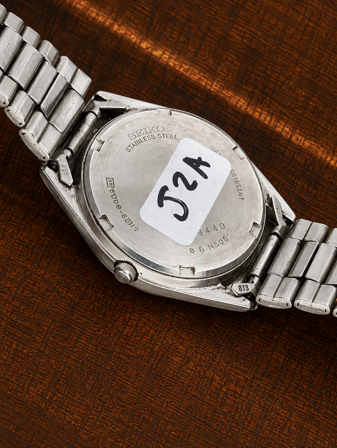 Vintage Quartz Day-Date Watch | Black Dial | Stainless Steel Bracelet | Japan Movement