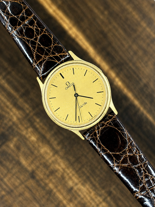 Vintage Omega De Ville Gold Dial Manual Wind Dress Watch