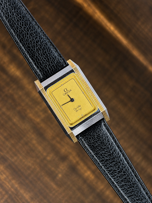 Vintage Omega De Ville Design Two-Tone Dress Watch | Swiss Made | Rectangular Case