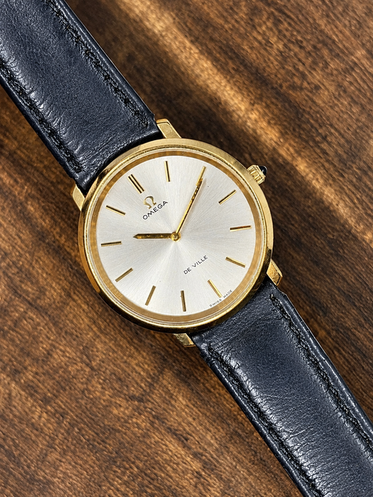 Vintage Omega De Ville Gold-Plated Dress Watch | Silver Sunburst Dial | Swiss Made