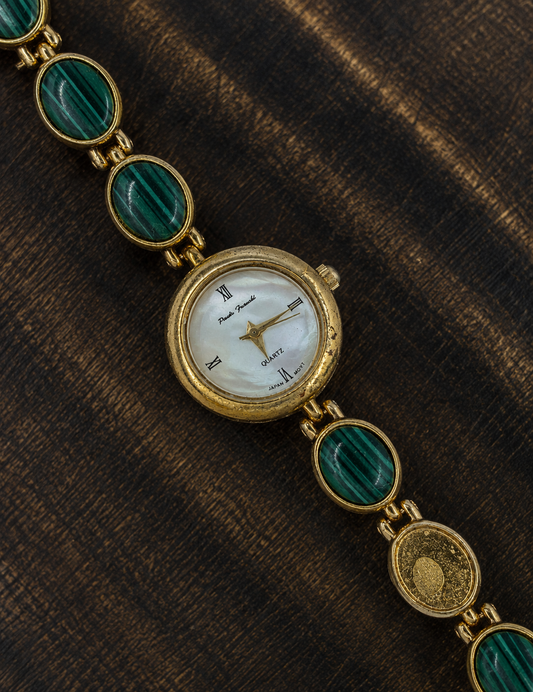 Vintage Paula Hamel Ladies Quartz Watch | Mother of Pearl Dial | Faux Malachite Bracelet | Jewellery Dress Watch