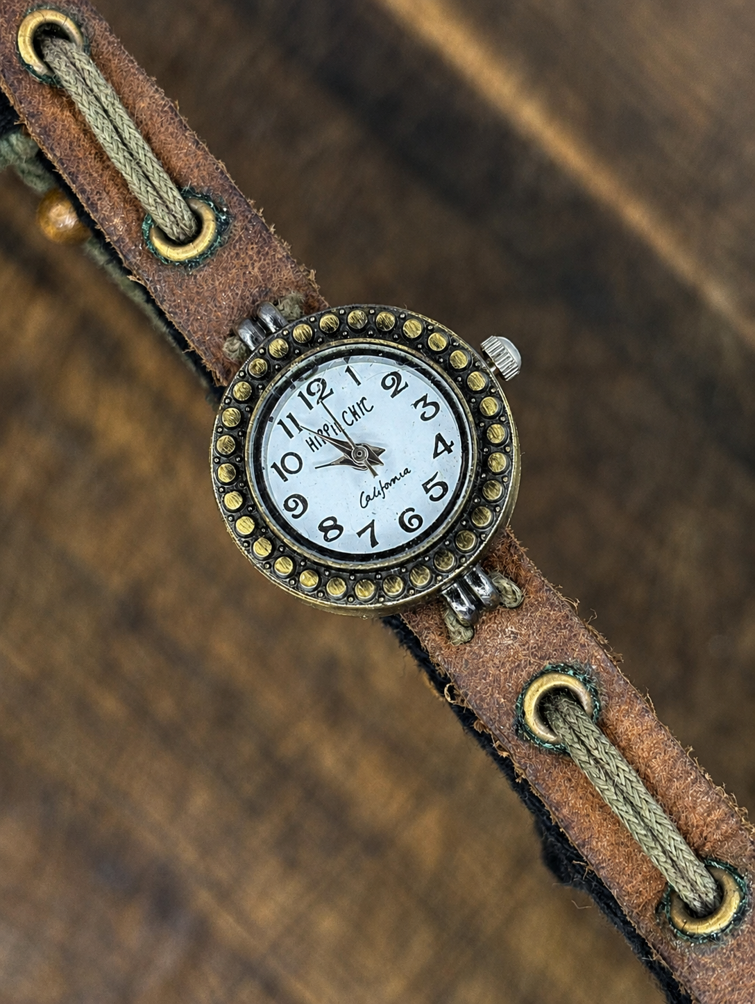 Vintage Alley Chic California Ladies Quartz Watch | Leather Wrap Strap | Boho Western Style | Rustic Dress Watch