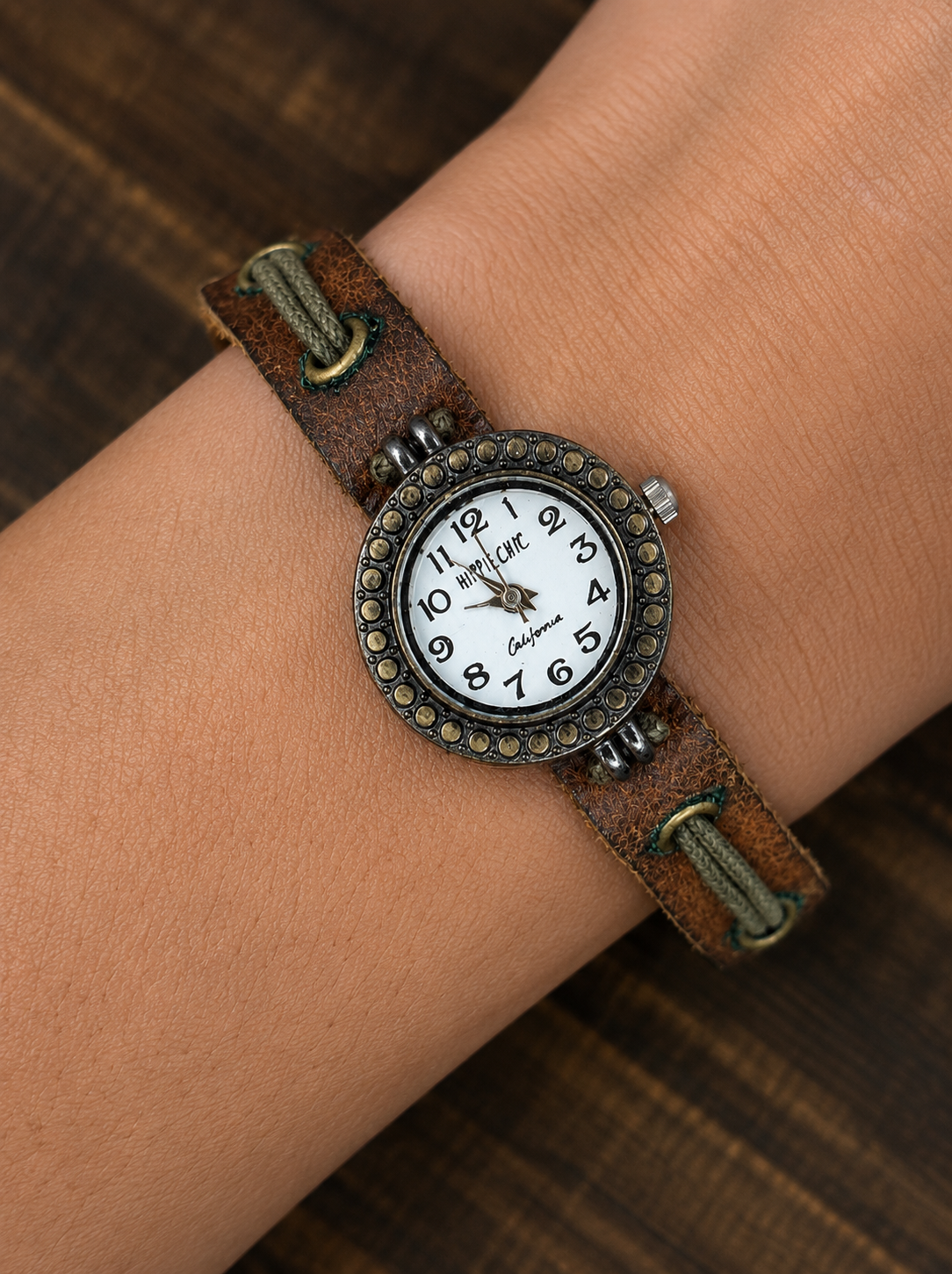 Vintage Alley Chic California Ladies Quartz Watch | Leather Wrap Strap | Boho Western Style | Rustic Dress Watch