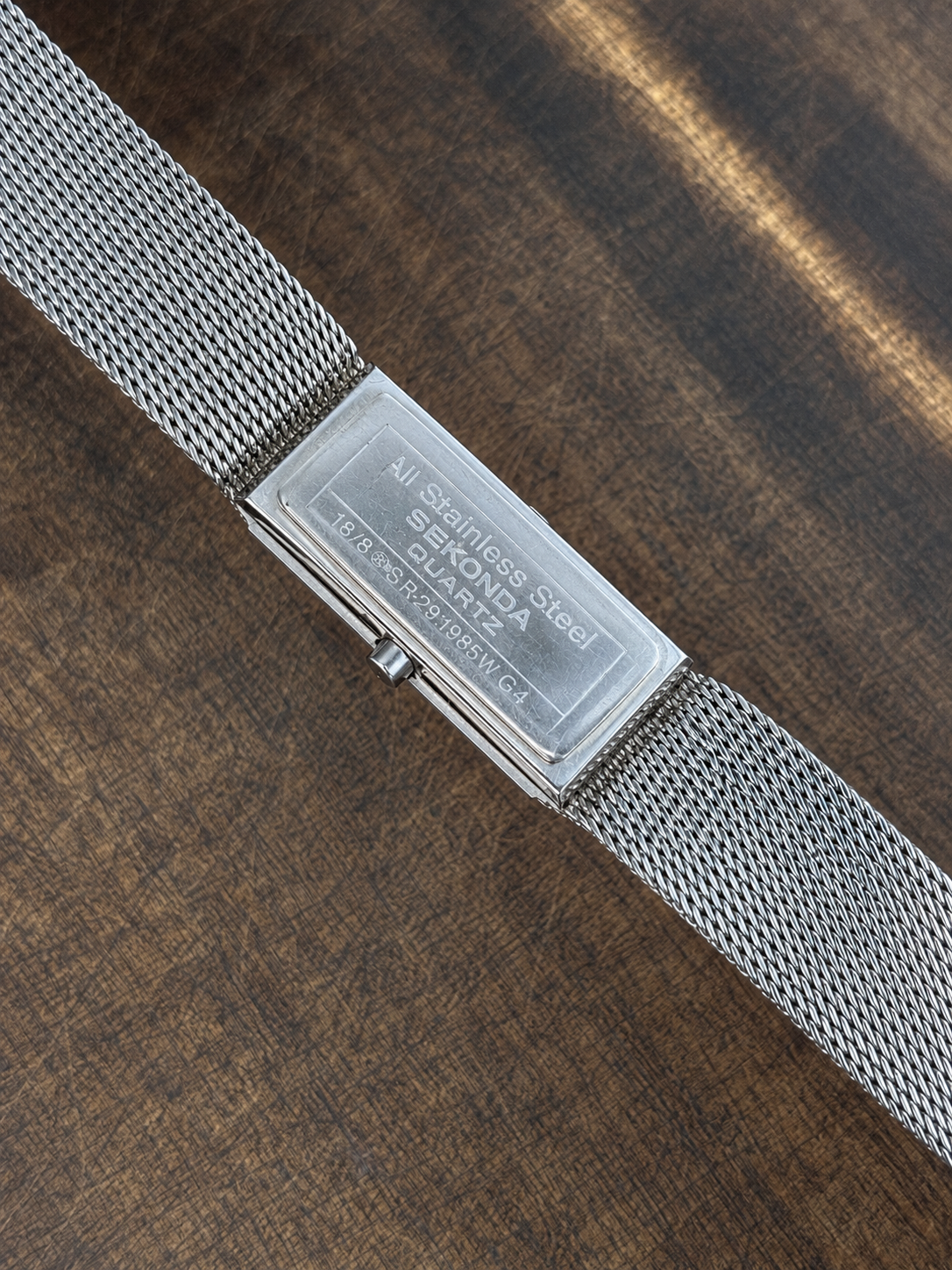 Vintage FCUK (French Connection) Ladies Quartz Watch | Rectangular Dial | Stainless Steel Mesh Bracelet