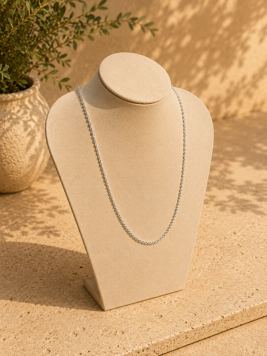 Vintage Sterling Silver Rope Chain Necklace | 31 Inch Long Chain | 6.3g | Unisex Jewellery