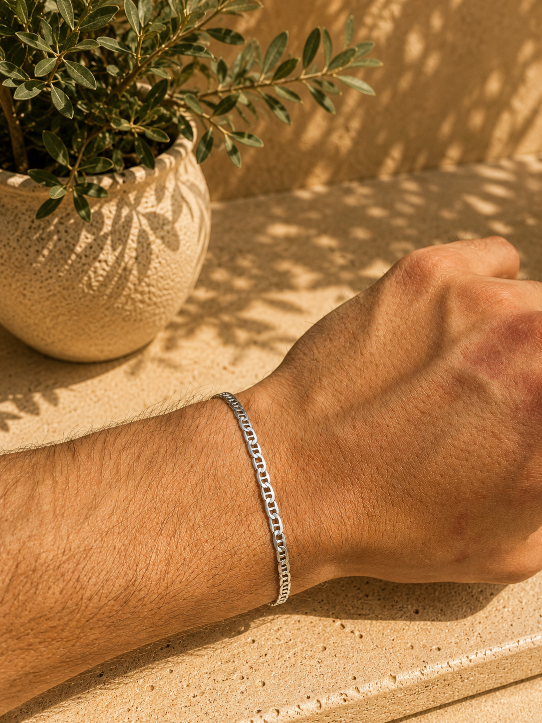 Vintage Sterling Silver Mariner Link Bracelet | 7.5 Inch | 2.2g | Minimalist Unisex Jewellery