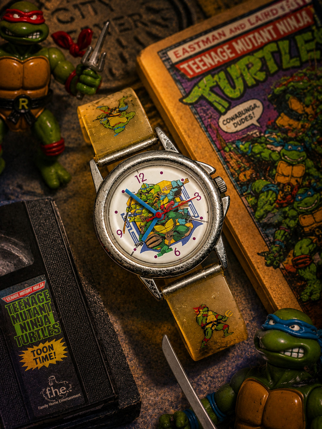 Vintage Teenage Mutant Ninja Turtles Quartz Watch | TMNT Character Dial | Children's Collectible Wristwatch