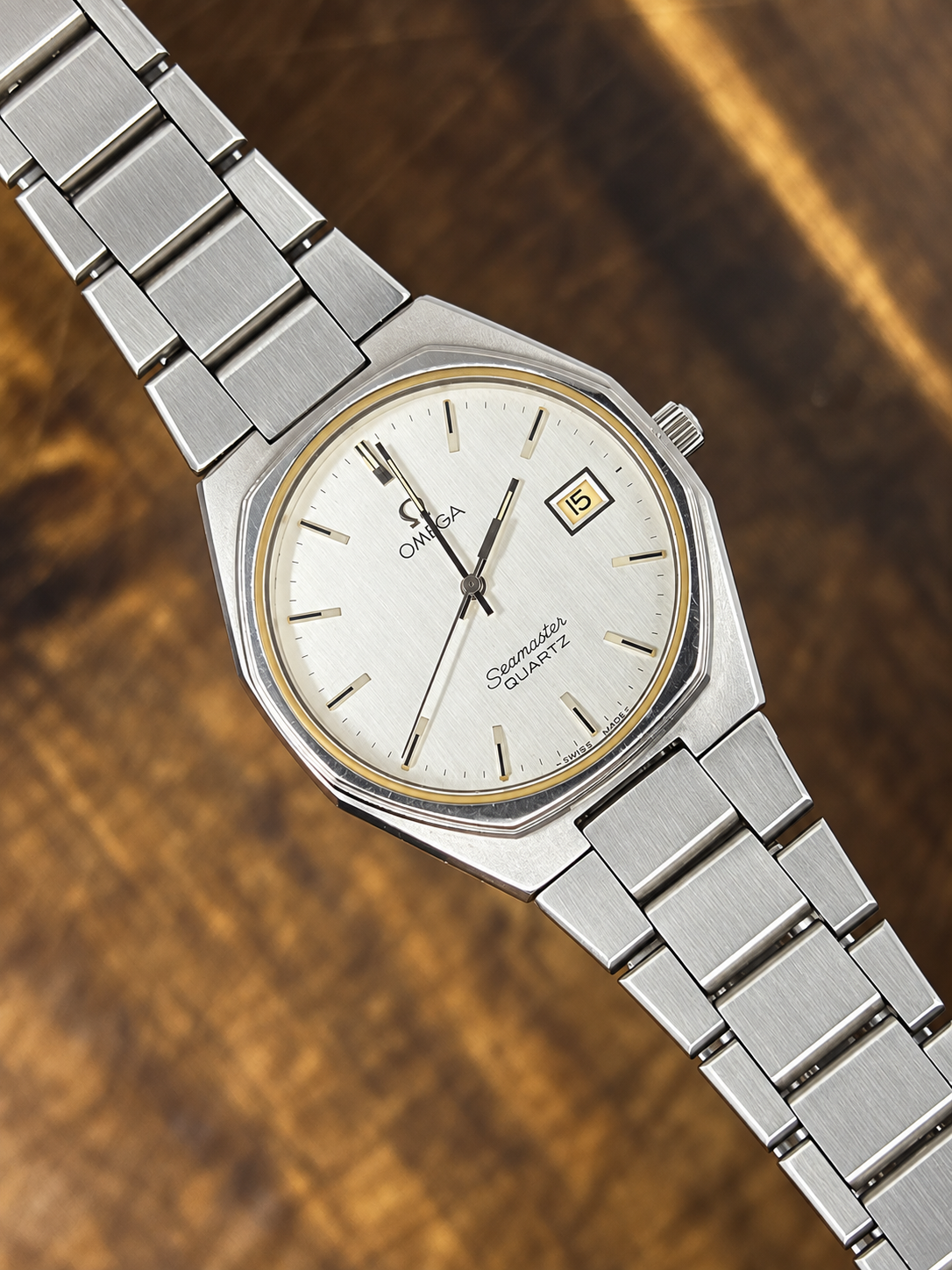 Vintage Omega Seamaster Quartz Stainless Steel Watch – Silver Dial