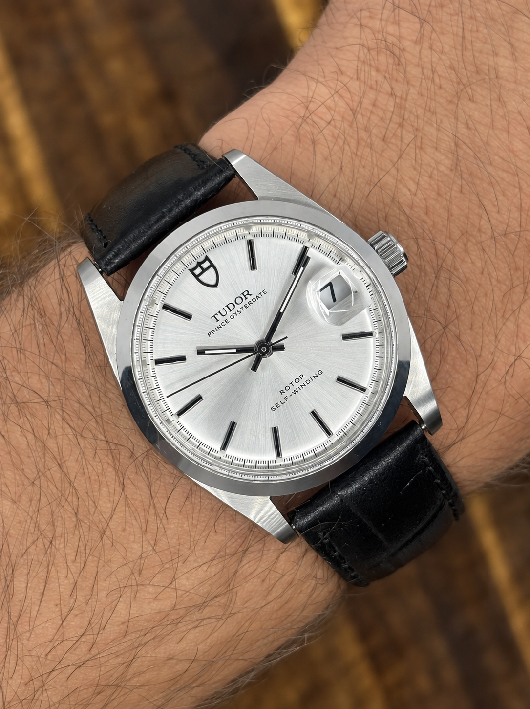 Vintage Tudor Prince Oysterdate Rotor Self-Winding Automatic Watch Silver Dial