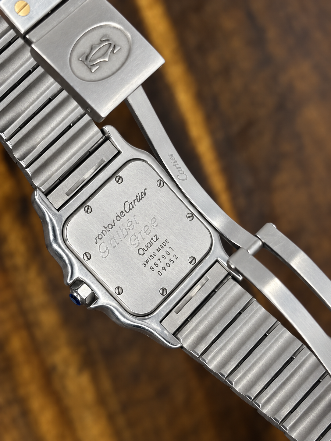 Cartier Santos Galbée Stainless Steel Watch | White Roman Dial Date Bracelet