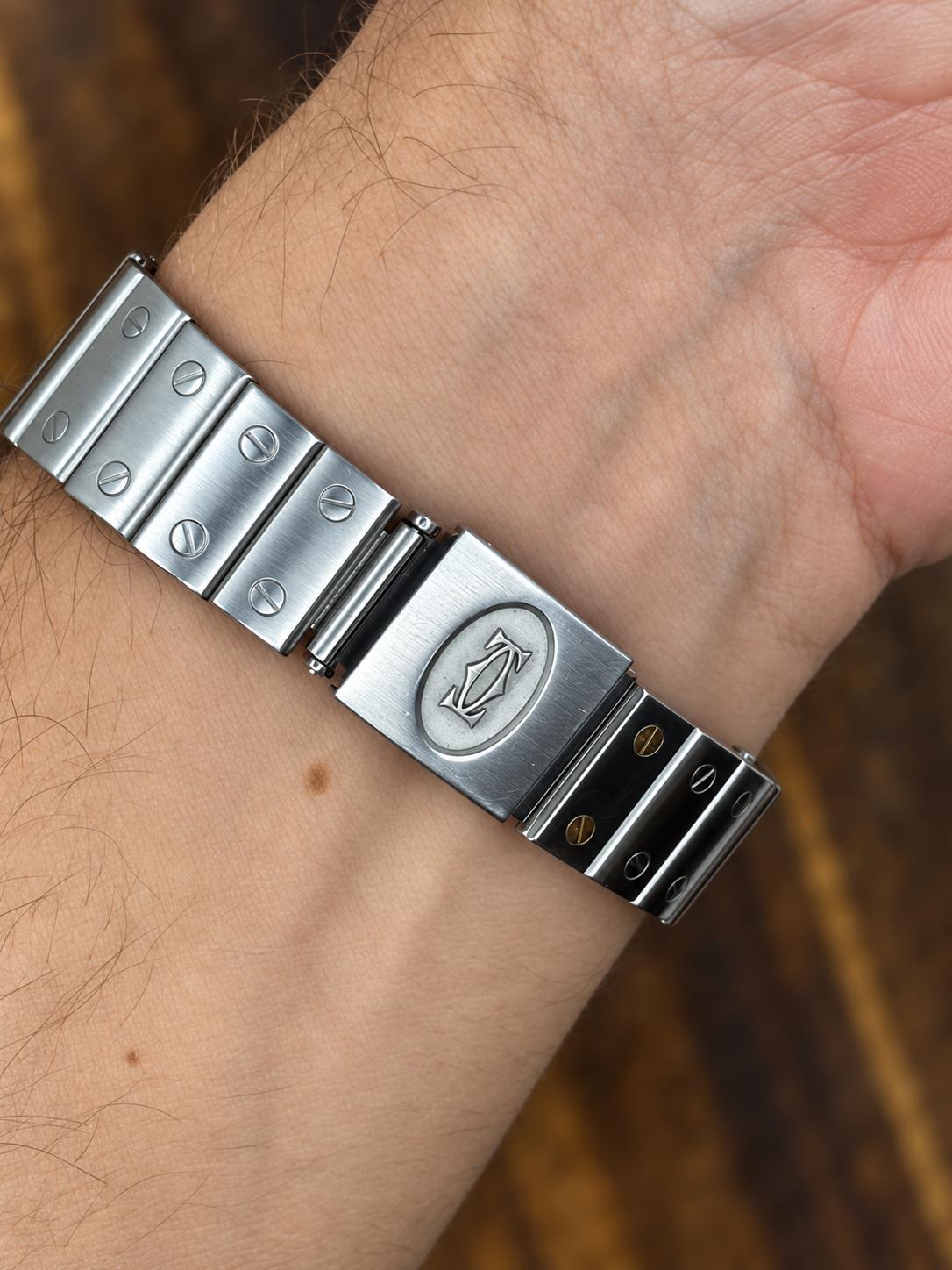 Cartier Santos Galbée Stainless Steel Watch | White Roman Dial Date Bracelet
