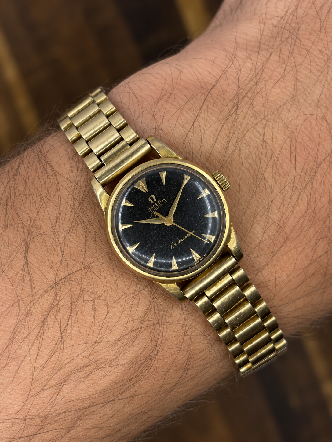 Vintage Omega Ladymatic Automatic Watch | Black Dial Gold Tone Swiss Ladies Watch