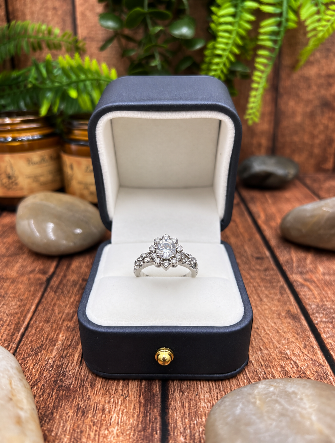 925 Sterling Silver Clear Stone Vintage Style Solitaire Ring – Ornate Ring