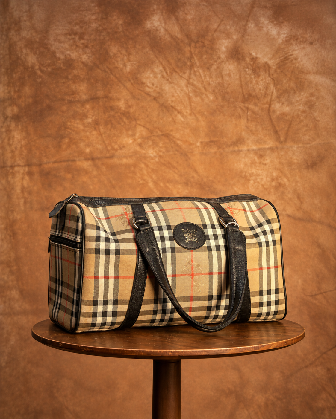 Vintage Burberry Nova Check Boston Bag