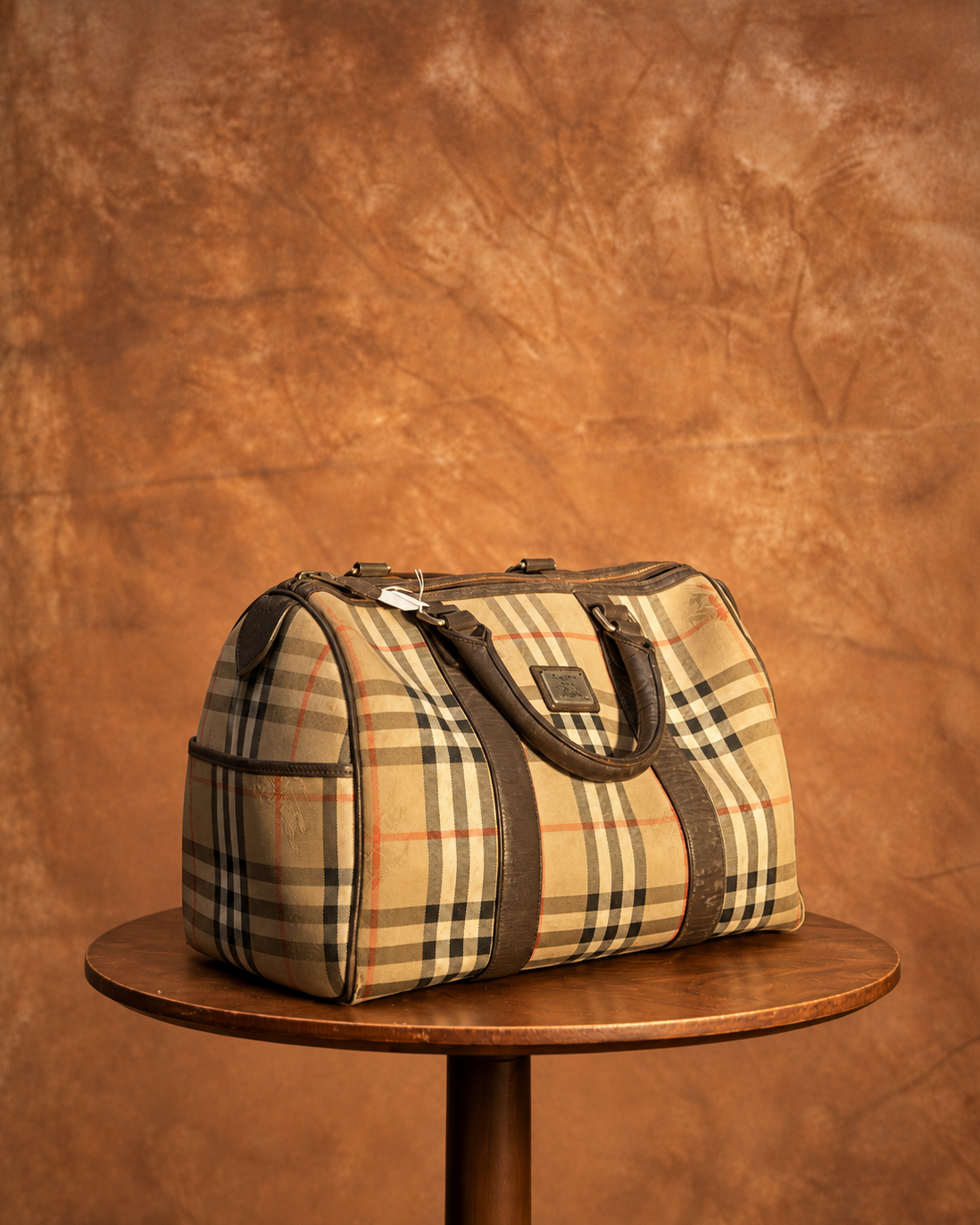 Vintage Burberry Nova Check Boston Travel Bag