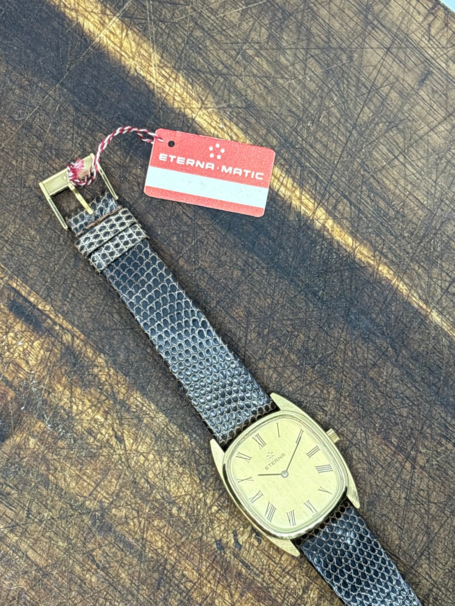 Eterna Dress Watch – Gold Tone Roman Dial NOS