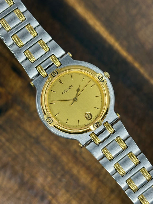 Vintage Gucci Two-Tone Quartz Watch – Gold Dial