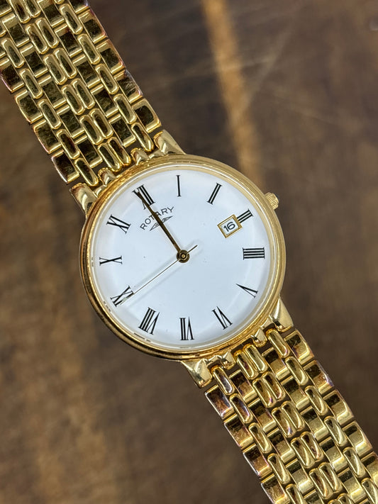 Rotary Quartz – Gold-Tone, Roman Numerals