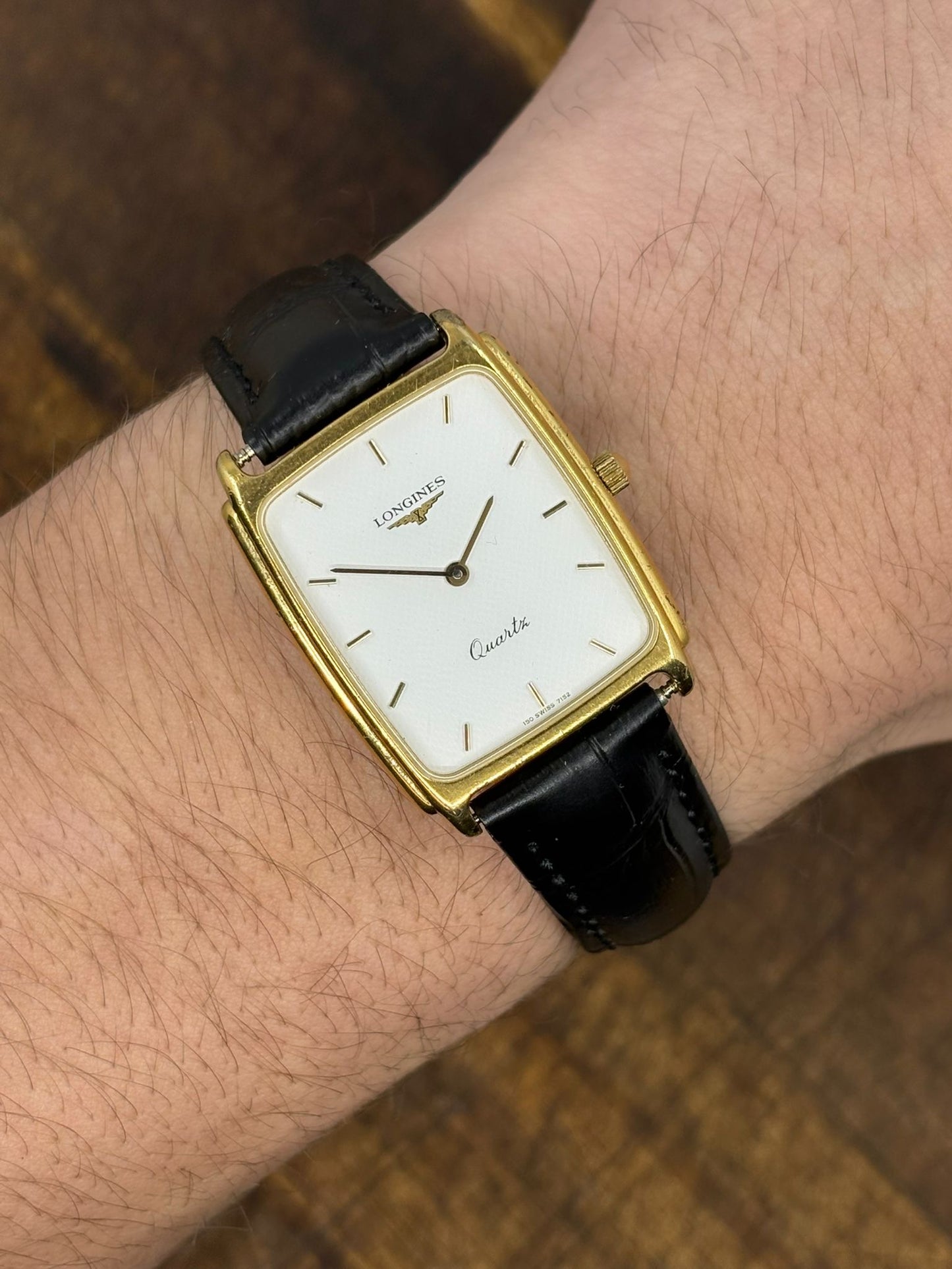 Longines Quartz Rectangular Dress Watch – White Dial