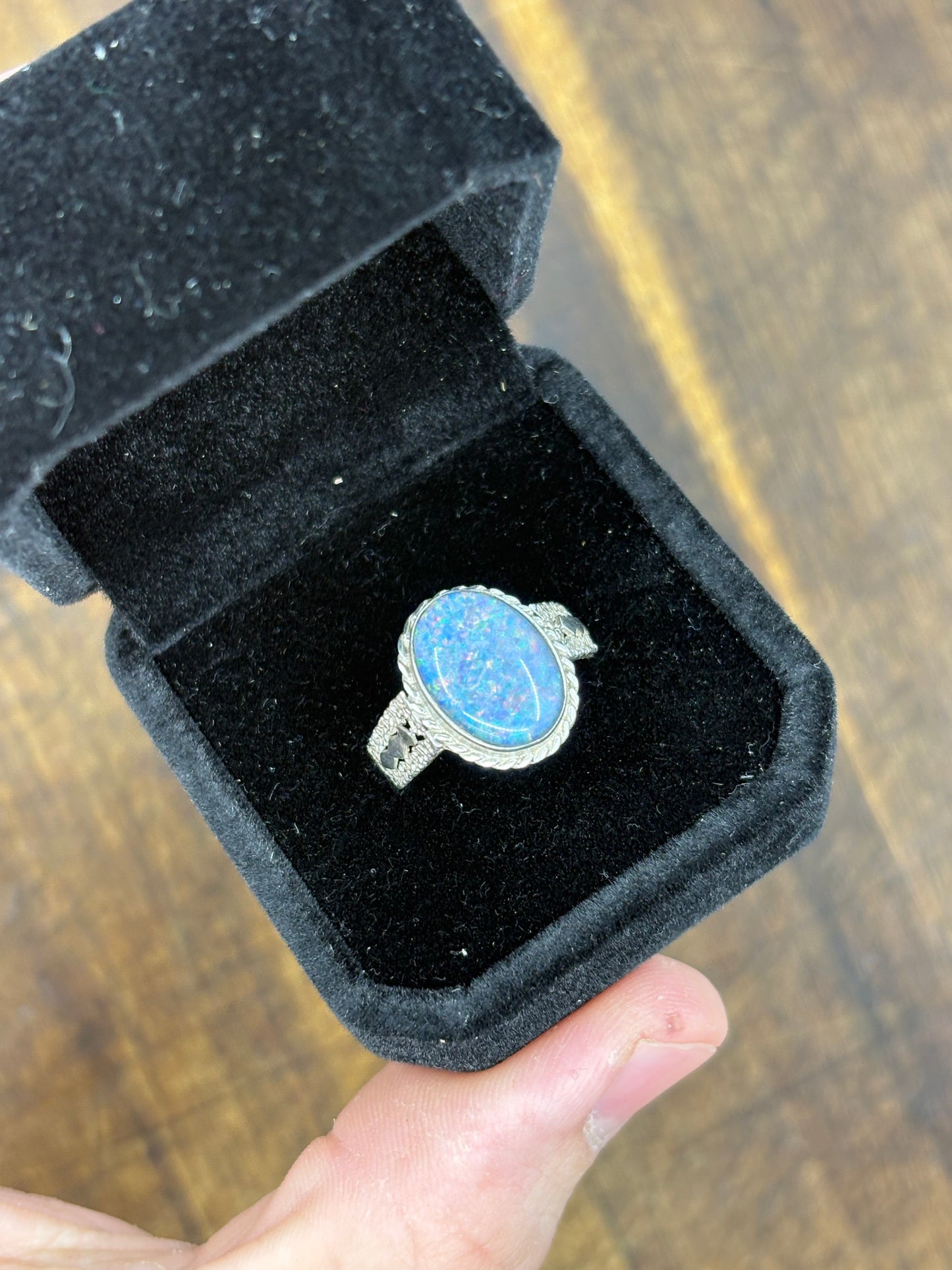 Vintage Opal Statement Ring – Sterling Silver
