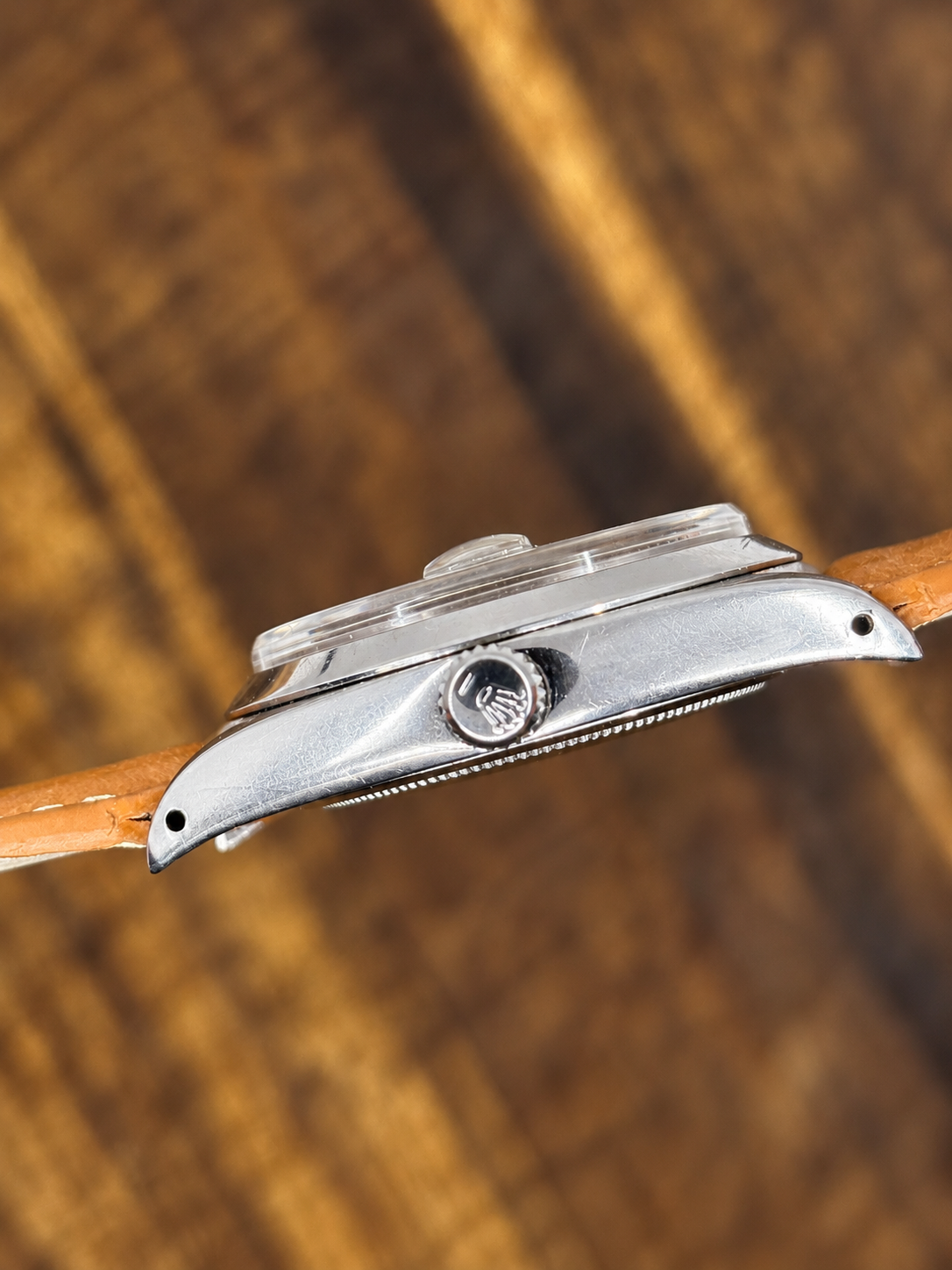 Vintage Rolex Oysterdate Precision – Stainless Steel Case – Silver Sunburst Dial – Tan Leather Strap